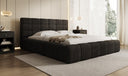Lit rembourré design Marshmallow en Côtelé avec espace de rangement