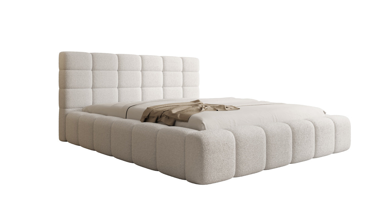 Lit rembourré design Marshmallow en Peluche Bouclé avec espace de rangement