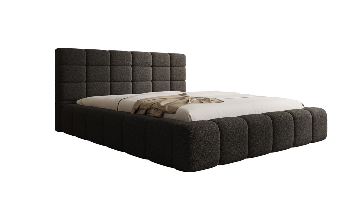 Lit rembourré design Marshmallow en Peluche Bouclé avec espace de rangement
