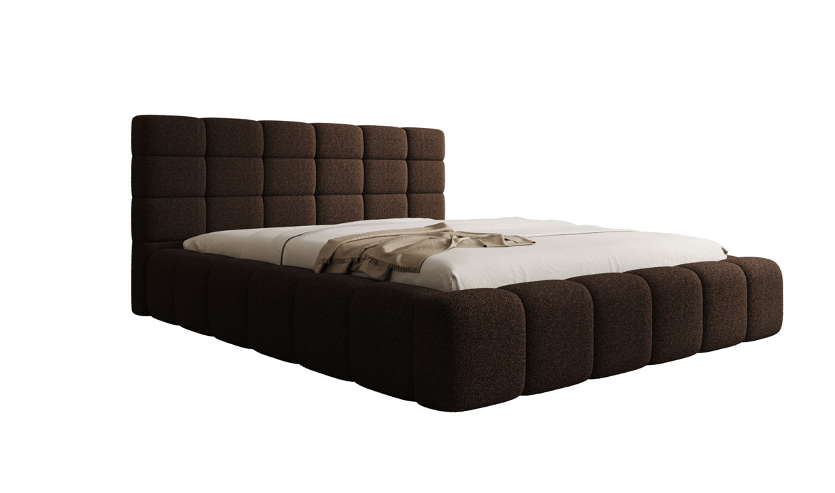 Lit rembourré design Marshmallow en Peluche Bouclé avec espace de rangement