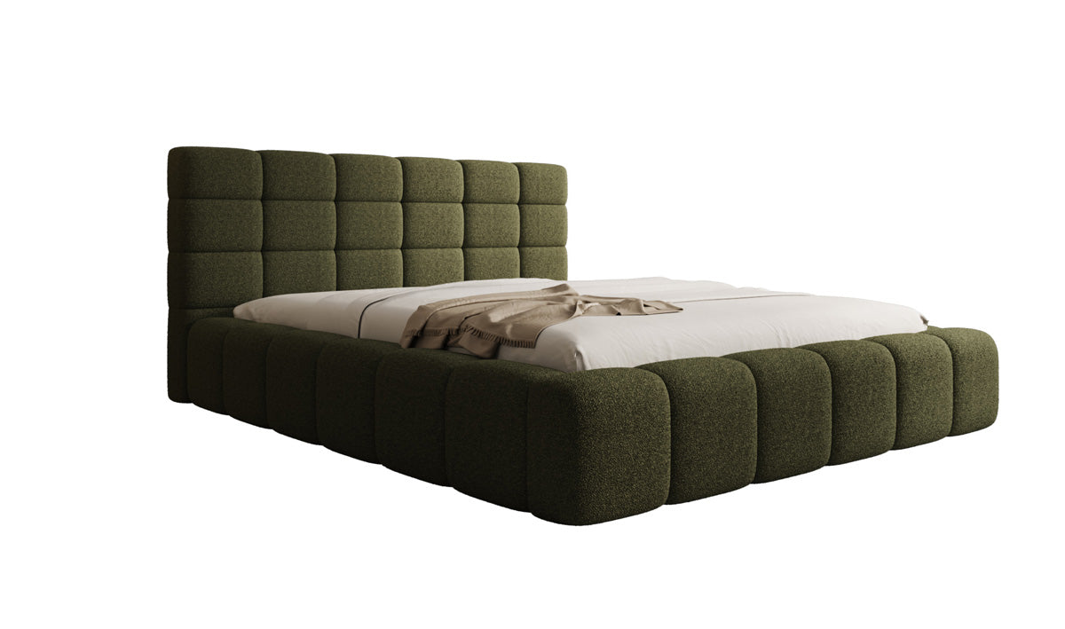 Lit rembourré design Marshmallow en Peluche Bouclé avec espace de rangement