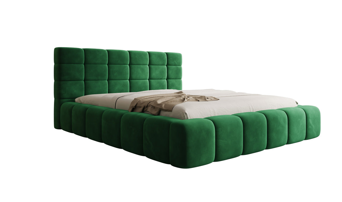 Designer Polsterbett Marshmallow in Samt mit Stauraum