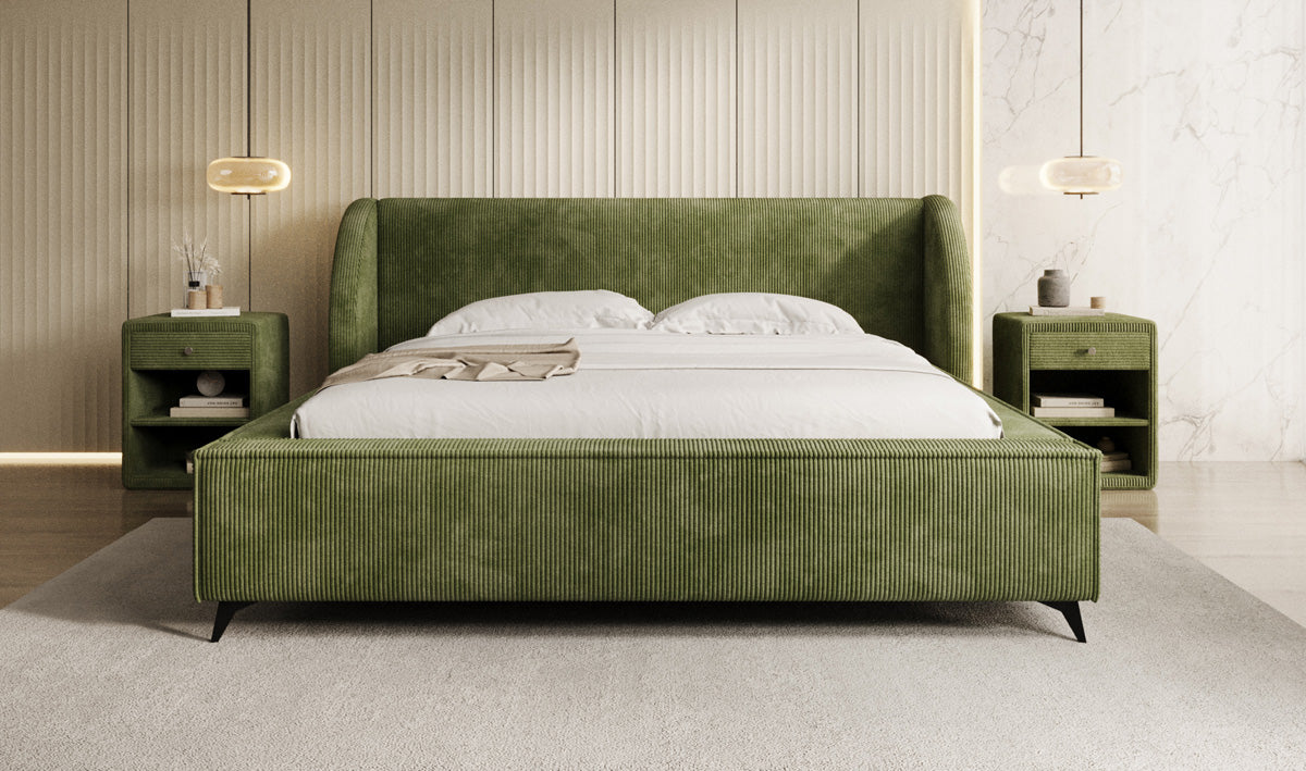 Designer Polsterbett Freya Cord mit Stauraum