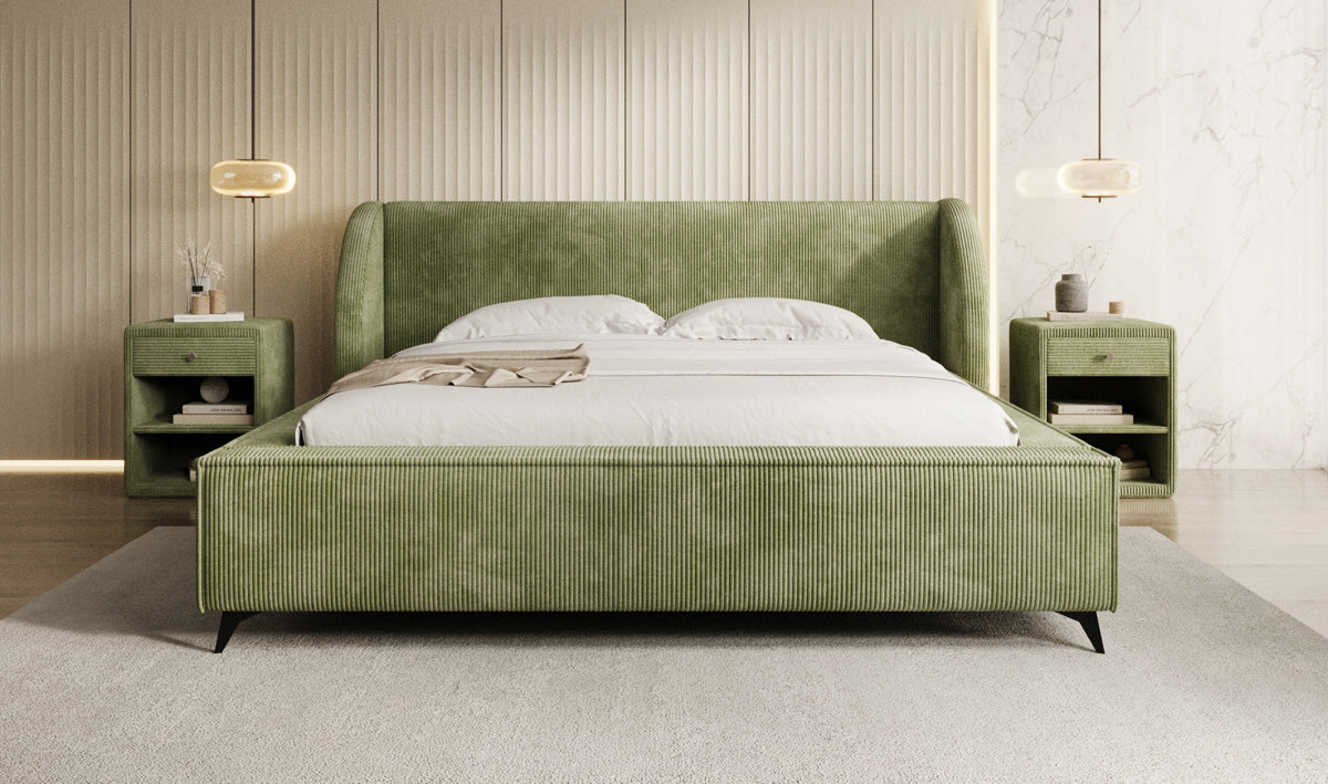 Designer Polsterbett Freya Cord mit Stauraum