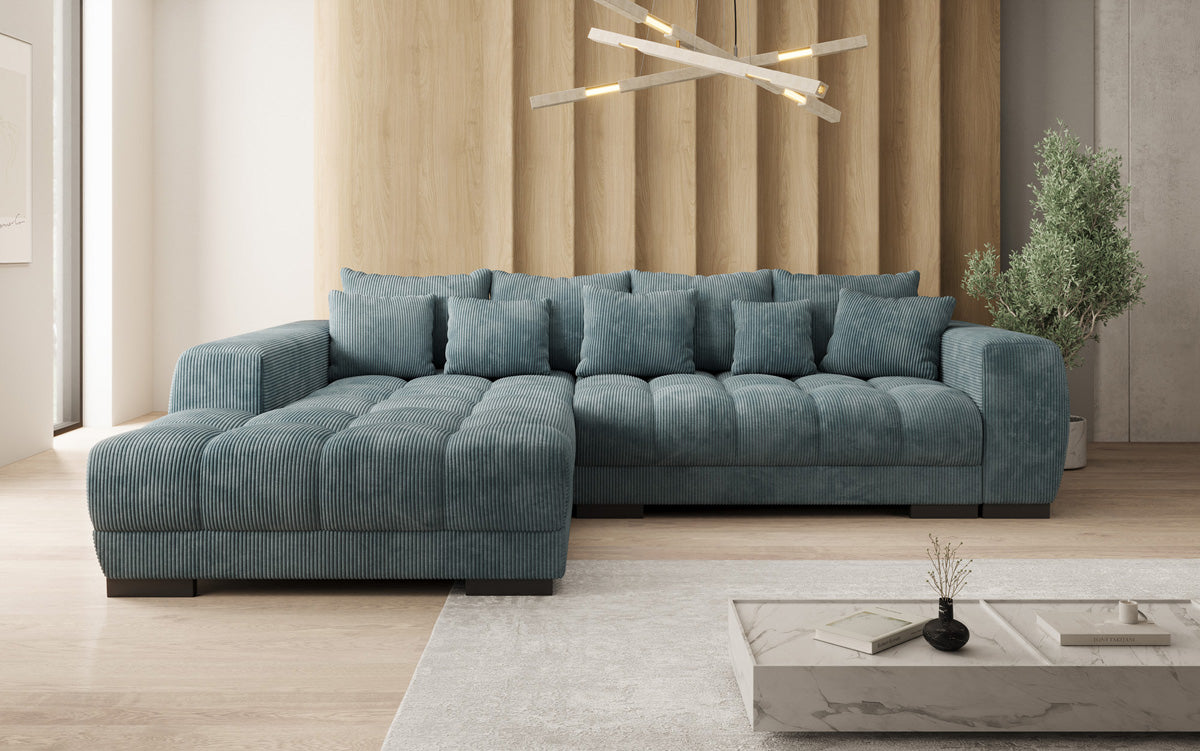 Canapé design Balu avec fonction couchage et espace de rangement en Côtelé