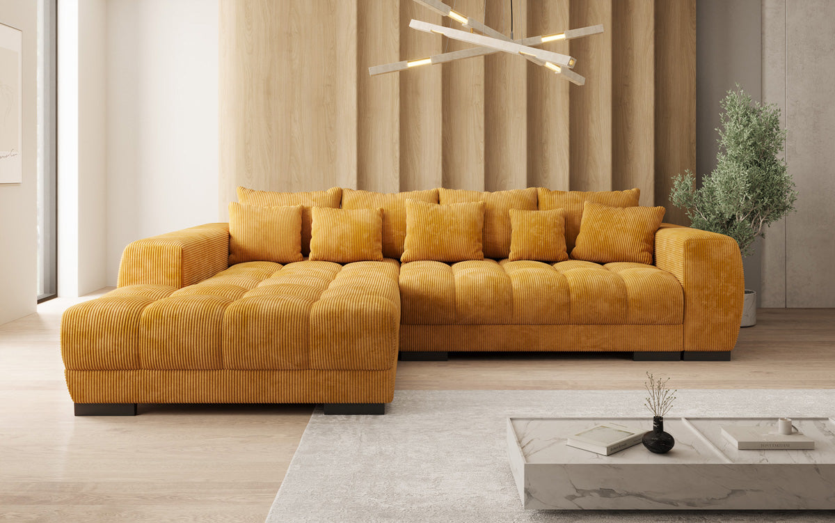 Canapé design Balu avec fonction couchage et espace de rangement en Côtelé