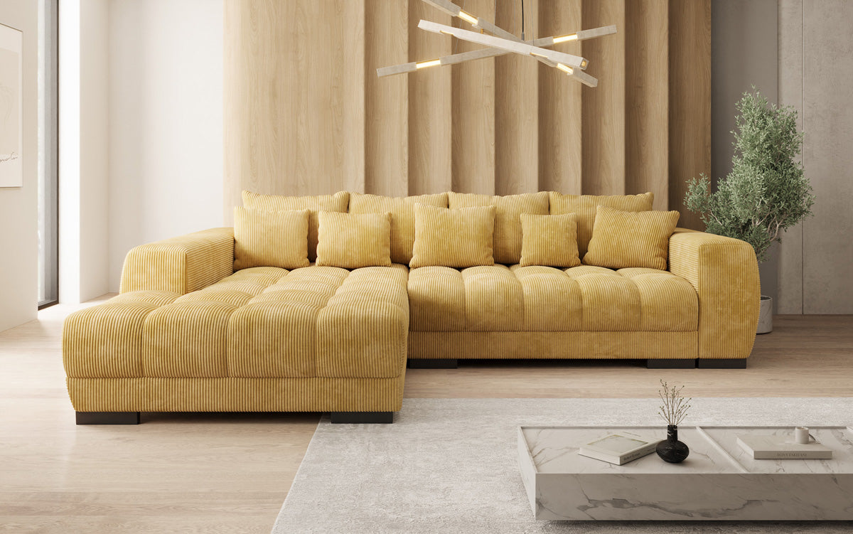 Canapé design Balu avec fonction couchage et espace de rangement en Côtelé