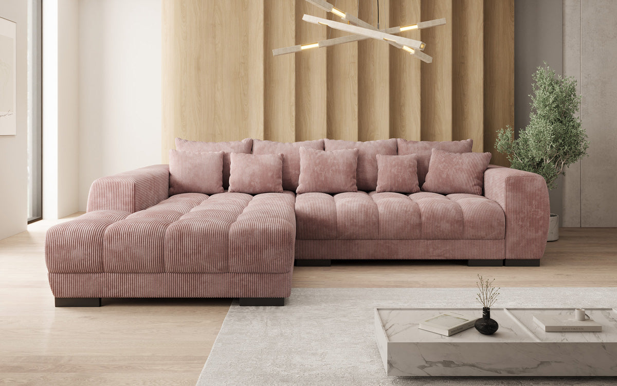 Canapé design Balu avec fonction couchage et espace de rangement en Côtelé