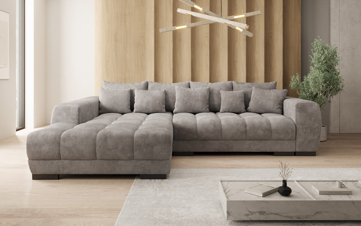Canapé design Balu avec fonction couchage et espace de rangement en Côtelé