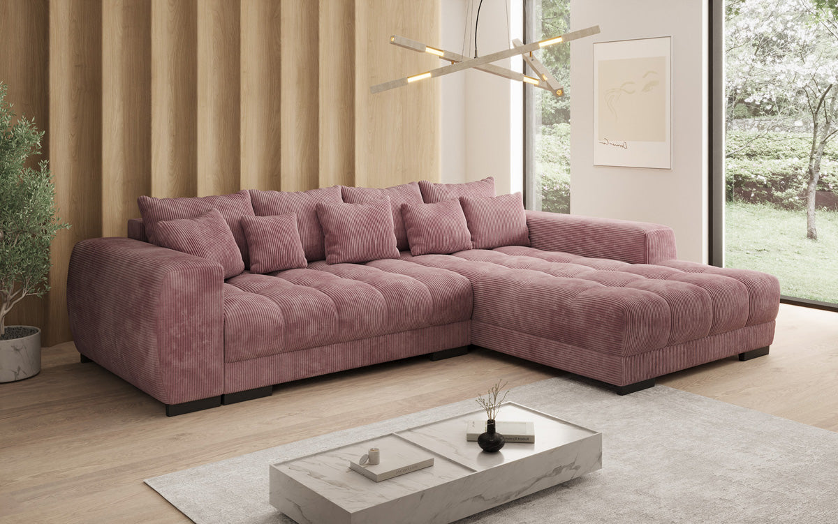 Canapé design Balu avec fonction couchage et espace de rangement en Côtelé