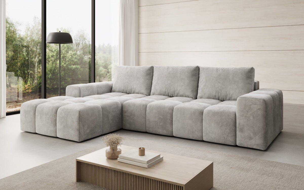 Designer Sofa Aila mit Schlaf- und Klappfunktion in Cord