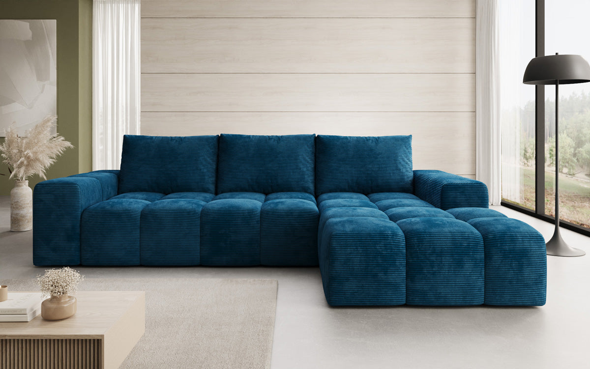 Designer Sofa Aila mit Schlaf- und Klappfunktion in Cord