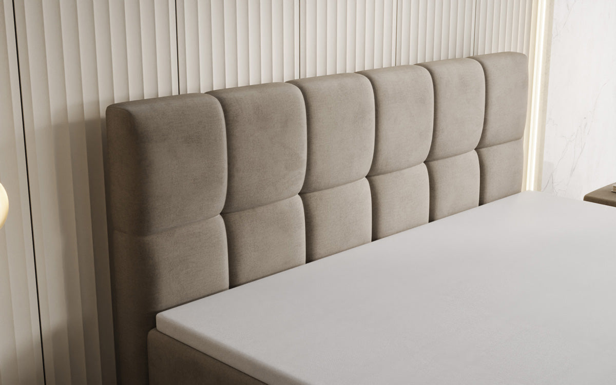 Lit boxspring Windsor avec espace de rangement en Velours