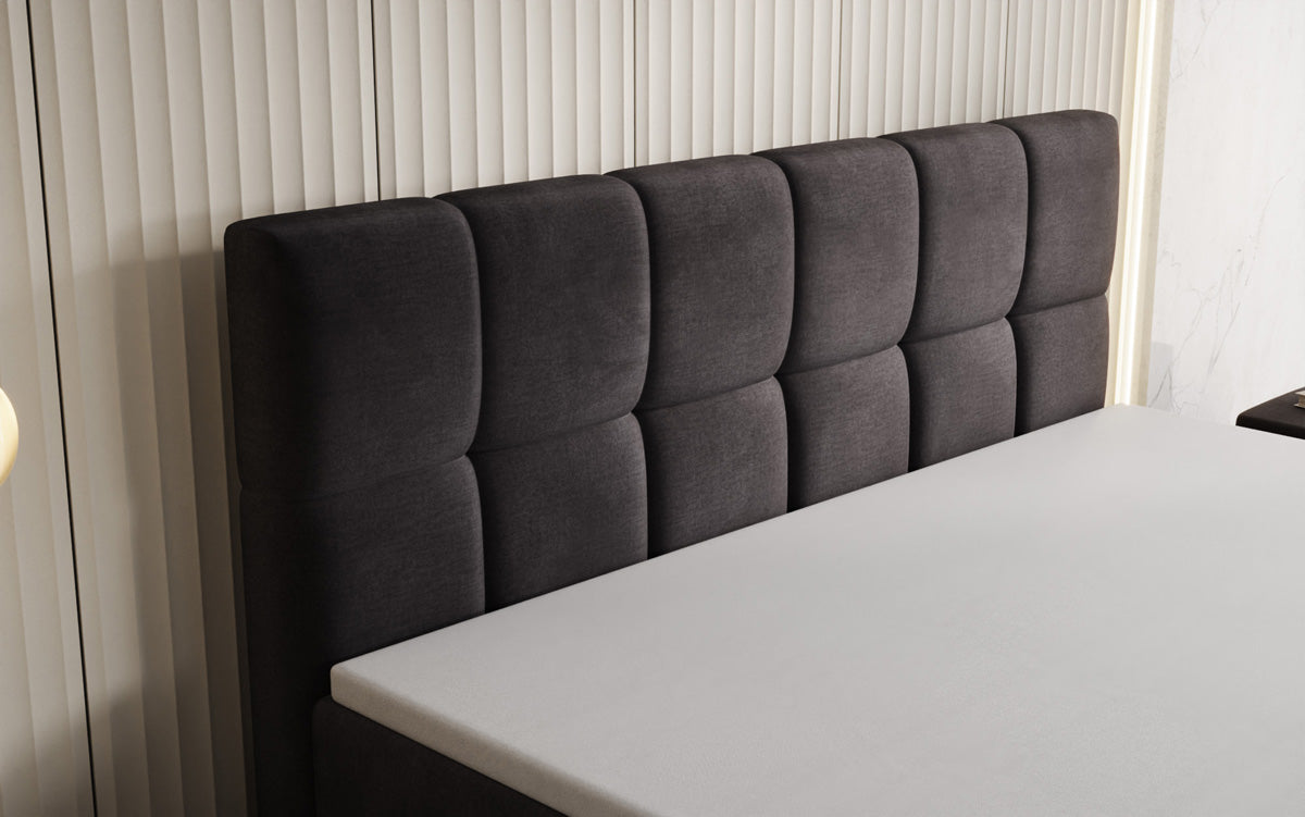Lit boxspring Windsor avec espace de rangement en Velours
