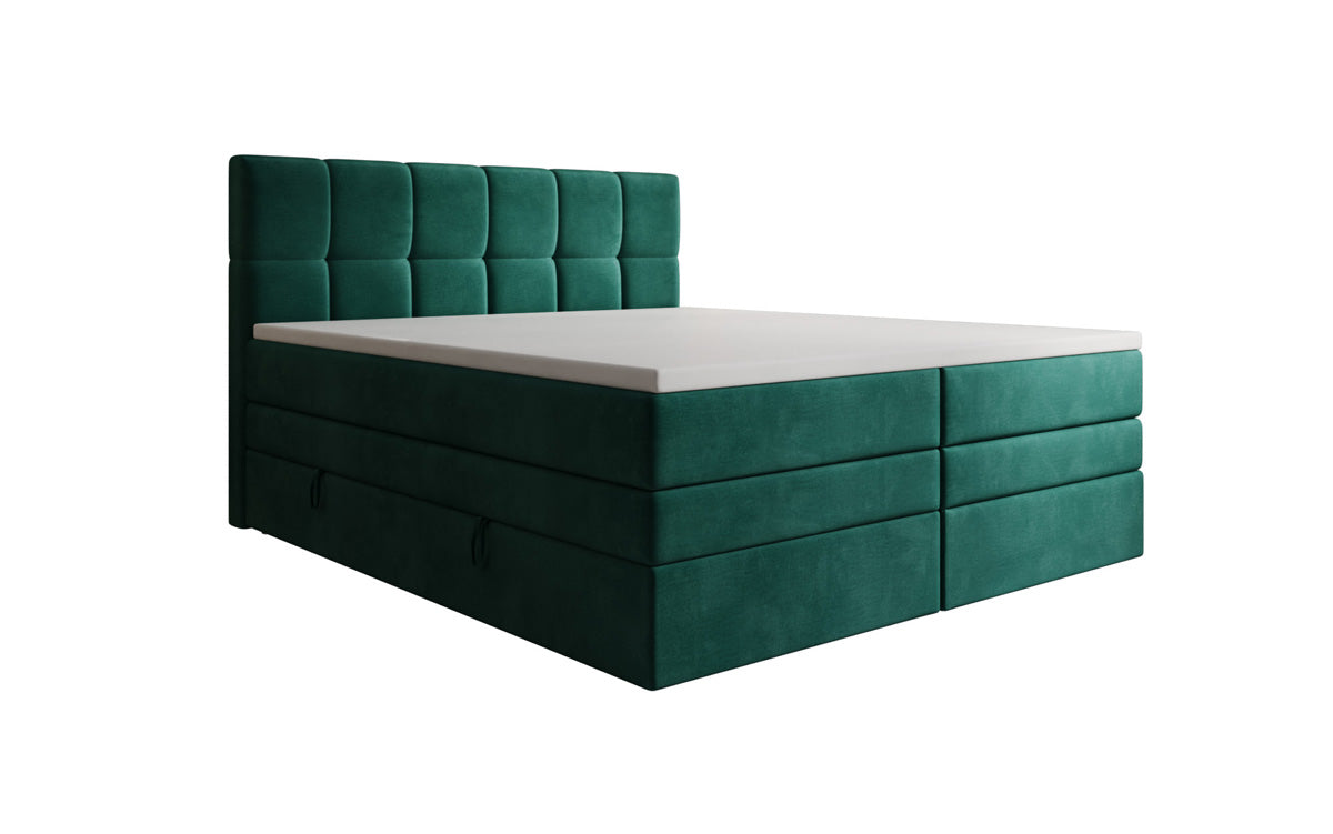 Lit boxspring Windsor avec espace de rangement en Velours