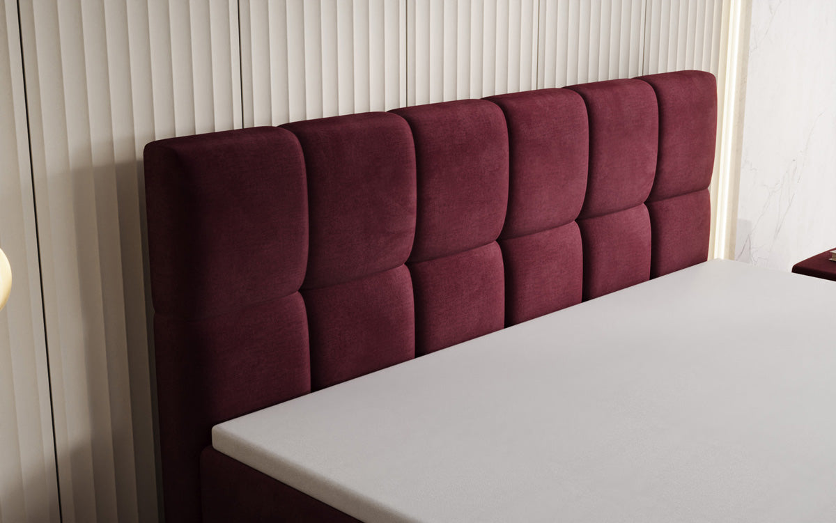 Lit boxspring Windsor avec espace de rangement en Velours