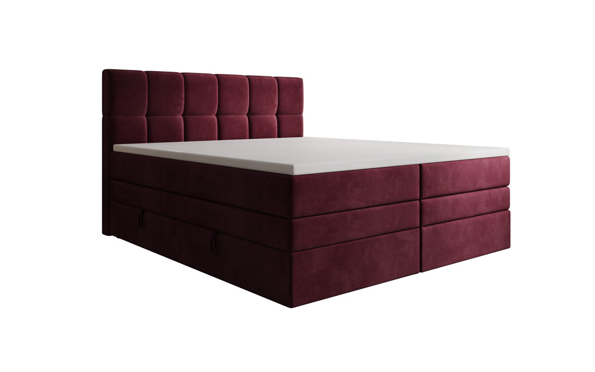 Lit boxspring Windsor avec espace de rangement en Velours