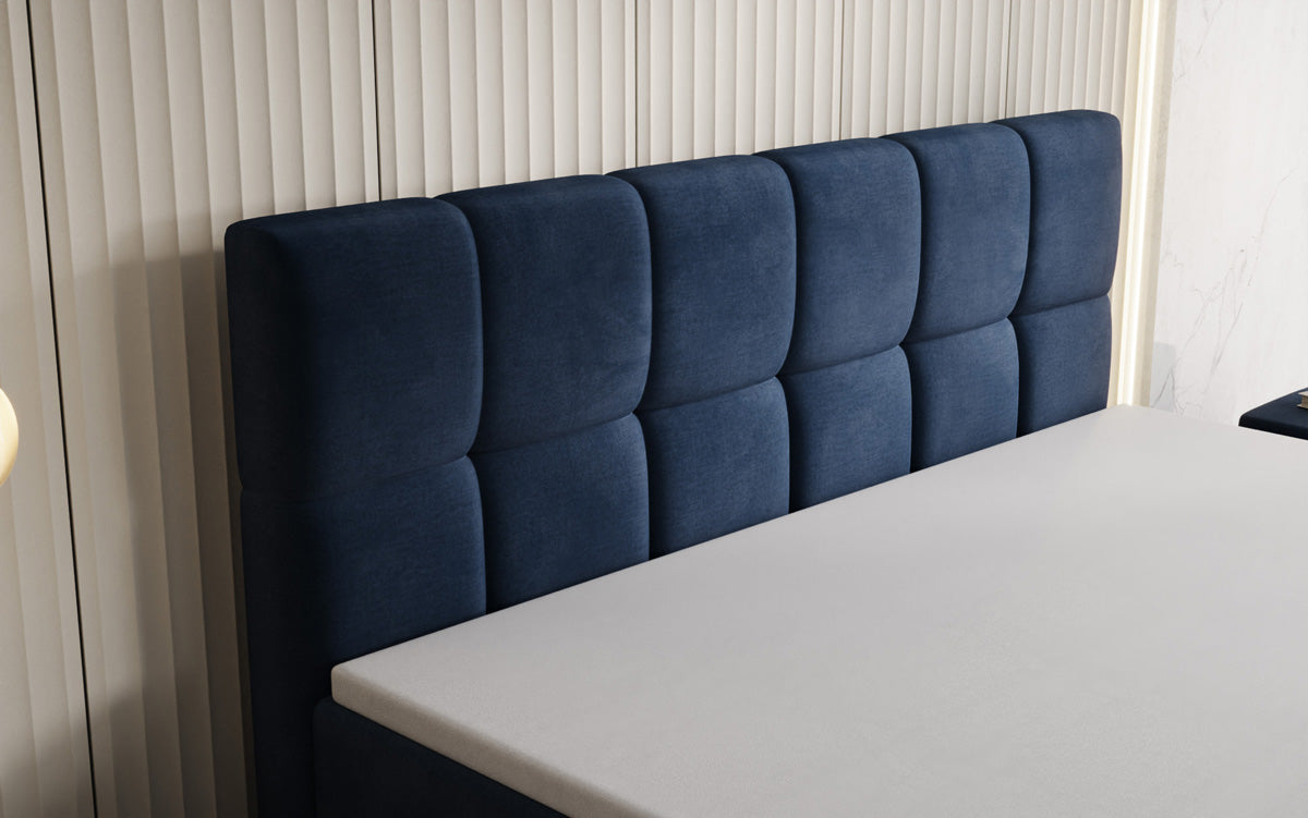Lit boxspring Windsor avec espace de rangement en Velours