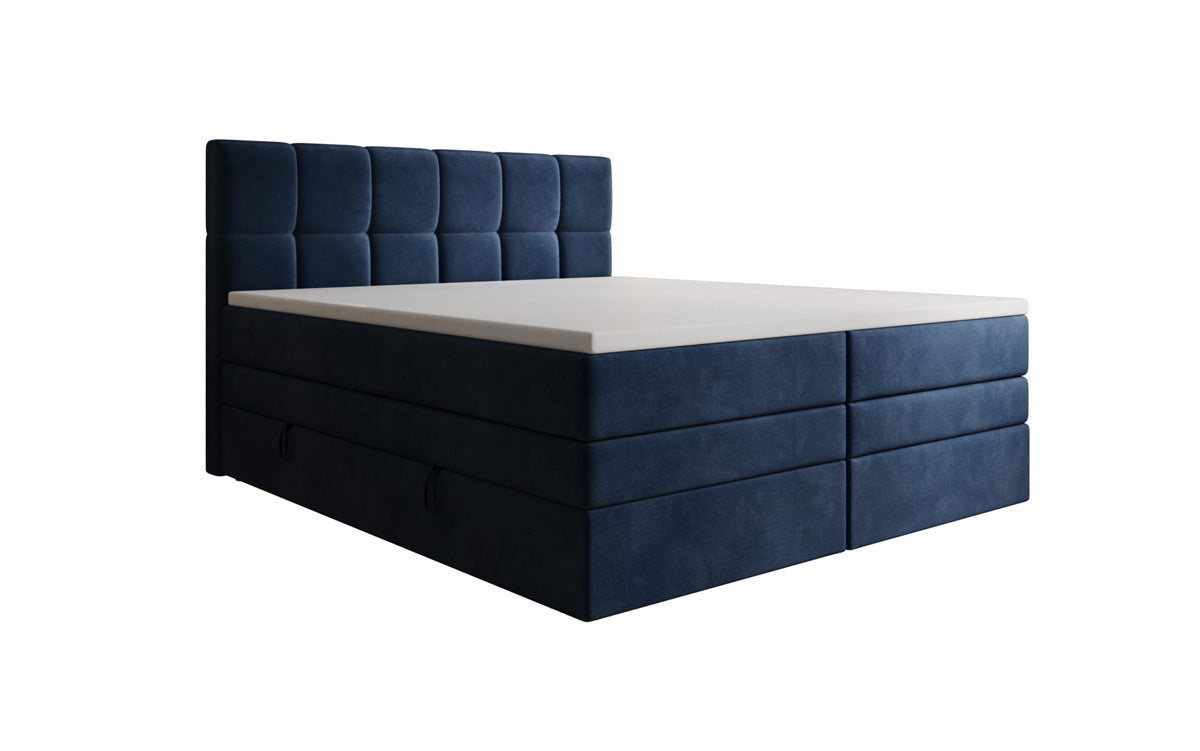 Lit boxspring Windsor avec espace de rangement en Velours