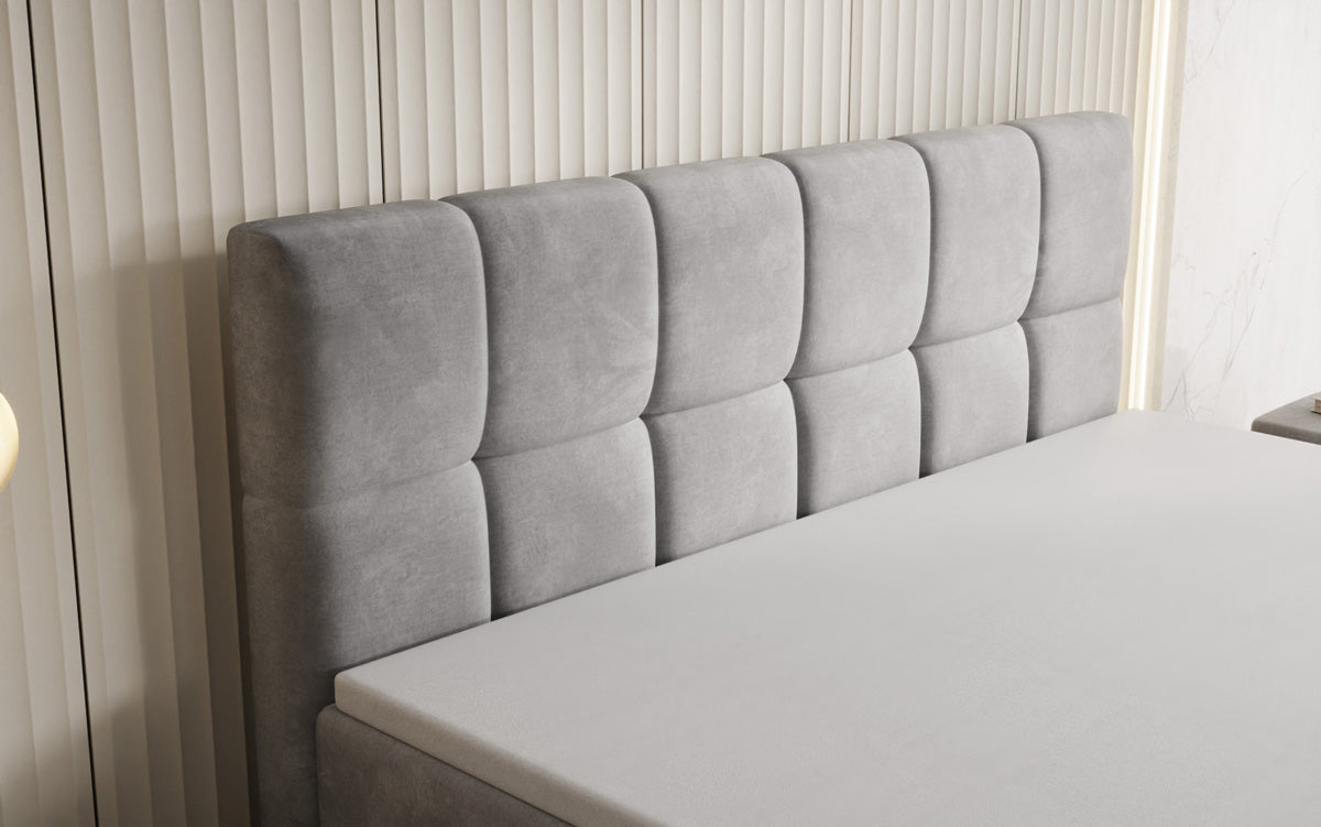 Lit boxspring Windsor avec espace de rangement en Velours