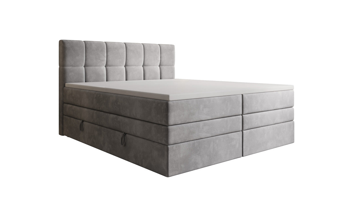 Lit boxspring Windsor avec espace de rangement en Velours