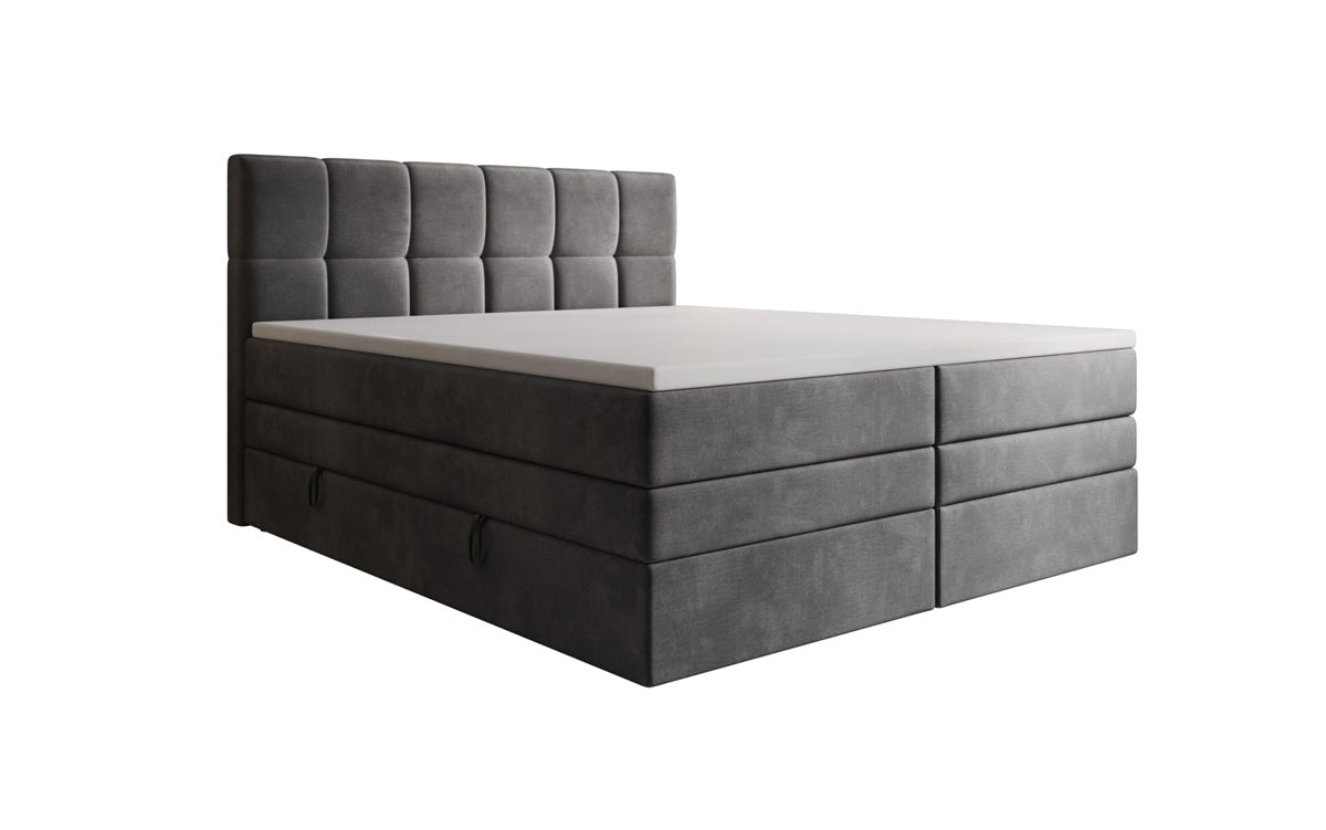Lit boxspring Windsor avec espace de rangement en Velours