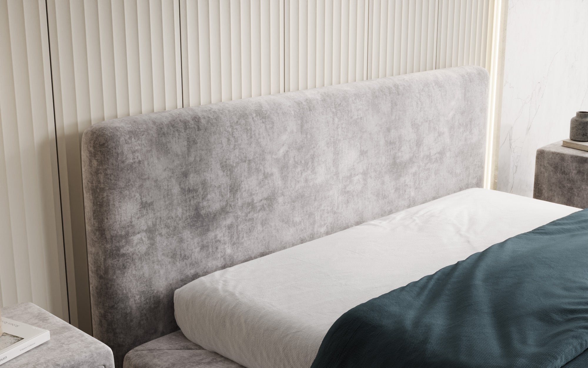 Lit rembourré design Yumi en Velours