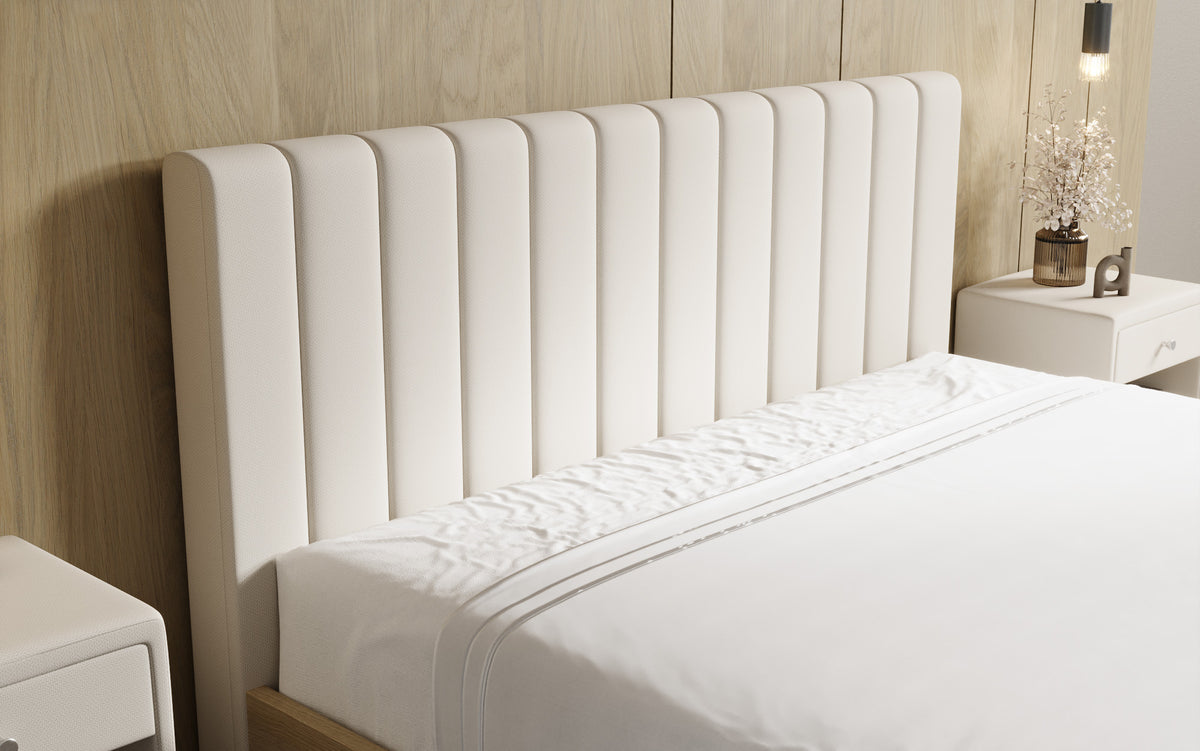 Lit rembourré design Fiore Linea en Tissu avec espace de rangement