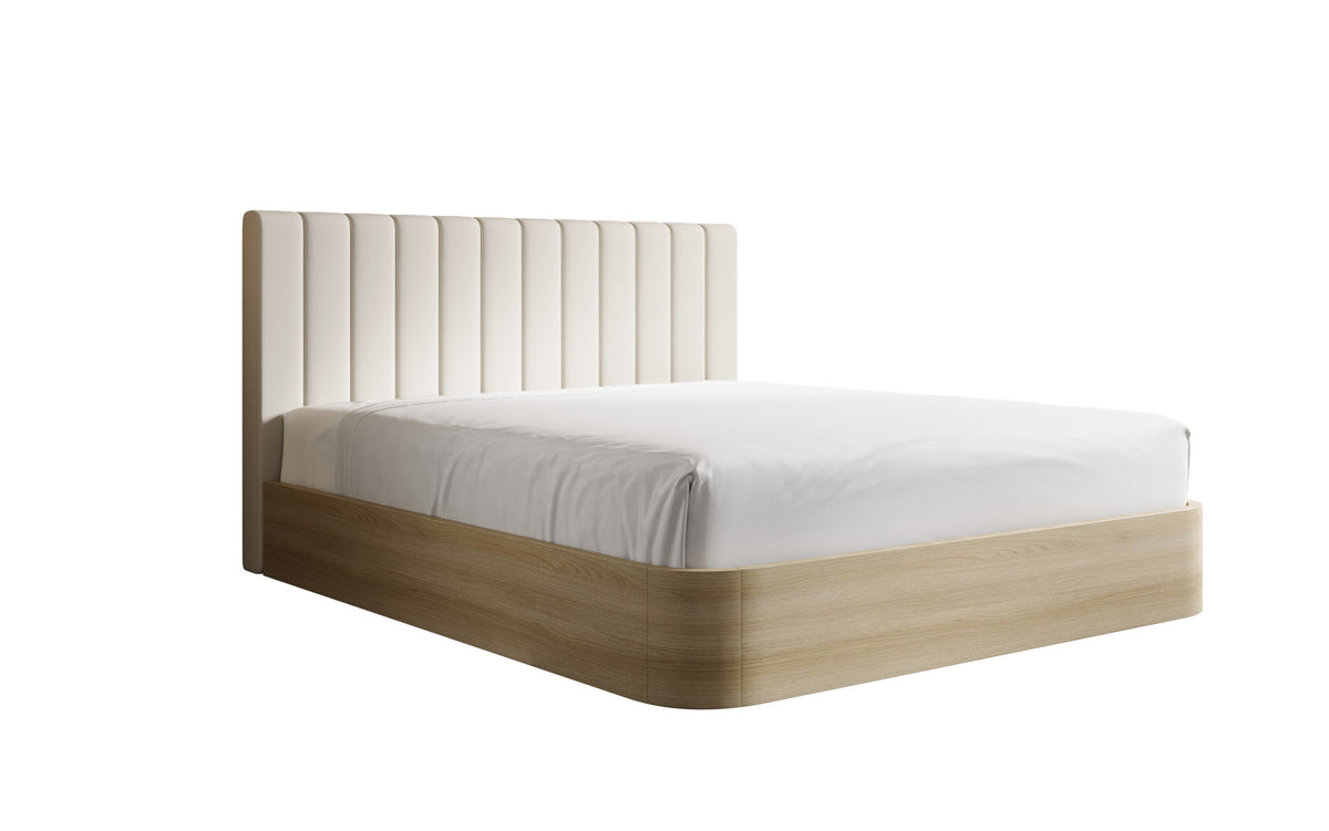 Lit rembourré design Fiore Linea en Tissu avec espace de rangement
