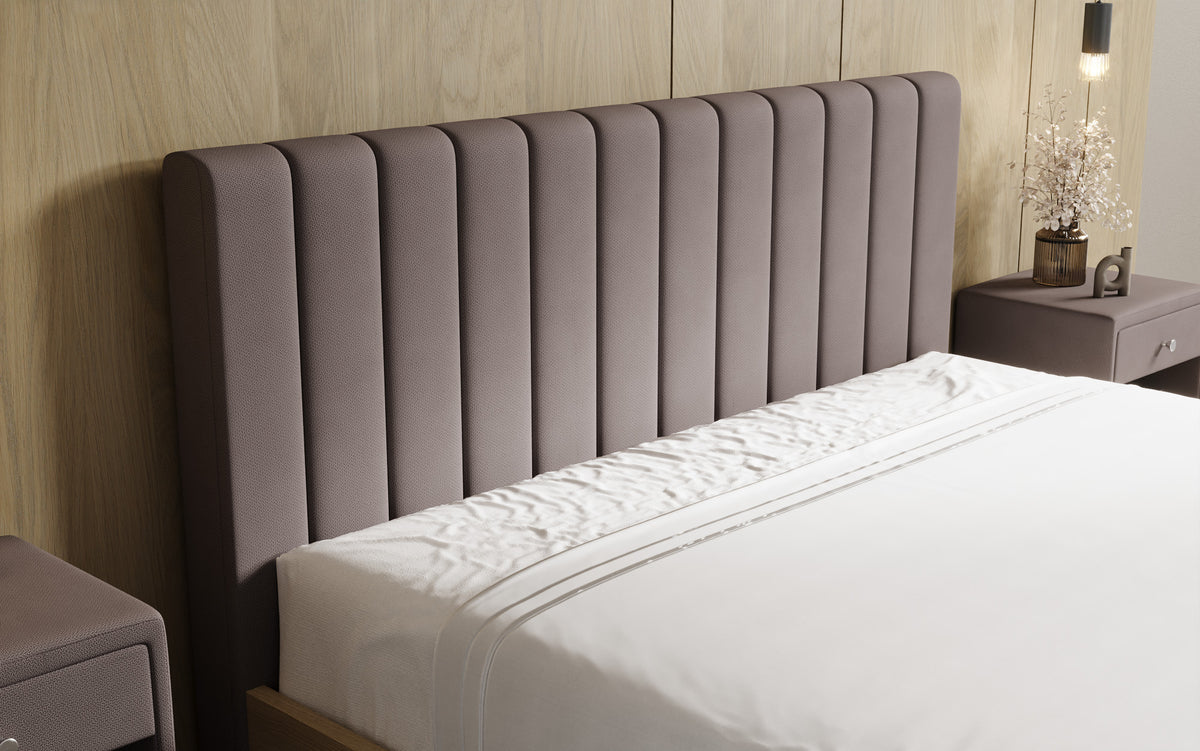 Lit rembourré design Fiore Linea en Tissu avec espace de rangement