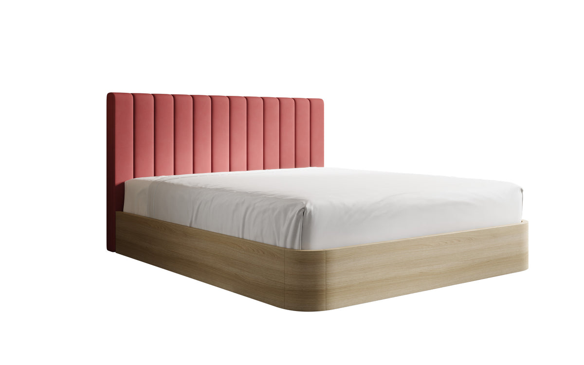 Lit rembourré design Fiore Linea en Tissu avec espace de rangement