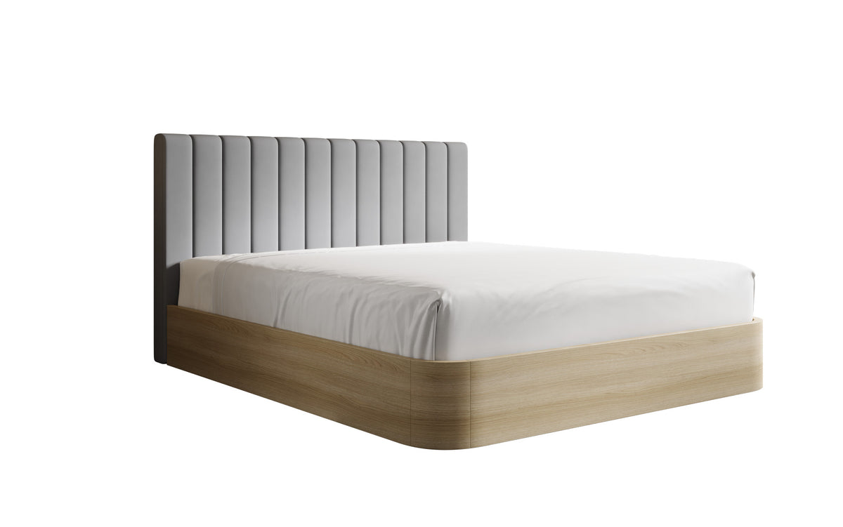Lit rembourré design Fiore Linea en Tissu avec espace de rangement