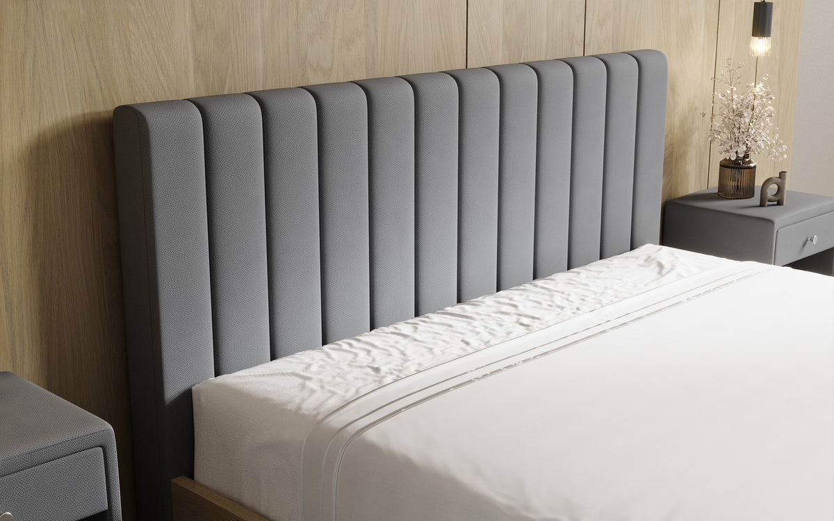 Lit rembourré design Fiore Linea en Tissu avec espace de rangement