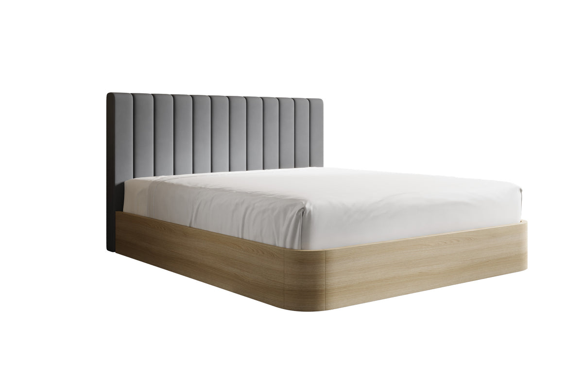 Lit rembourré design Fiore Linea en Tissu avec espace de rangement