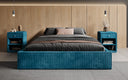 Lit rembourré design Base avec rangement sans tête de lit en Côtelé
