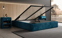 Lit rembourré design Base avec rangement sans tête de lit en Côtelé