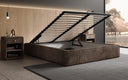Lit rembourré design Base avec rangement sans tête de lit en Côtelé