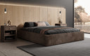 Lit rembourré design Base avec rangement sans tête de lit en Côtelé