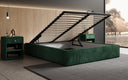 Lit rembourré design Base avec rangement sans tête de lit en Côtelé