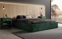 Lit rembourré design Base avec rangement sans tête de lit en Côtelé