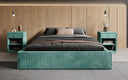 Lit rembourré design Base avec rangement sans tête de lit en Côtelé