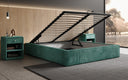 Lit rembourré design Base avec rangement sans tête de lit en Côtelé