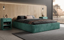 Lit rembourré design Base avec rangement sans tête de lit en Côtelé