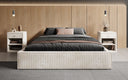 Lit rembourré design Base avec rangement sans tête de lit en Côtelé