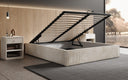 Lit rembourré design Base avec rangement sans tête de lit en Côtelé