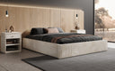 Lit rembourré design Base avec rangement sans tête de lit en Côtelé