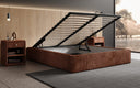 Lit rembourré design Base avec rangement sans tête de lit en Côtelé