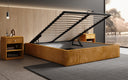 Lit rembourré design Base avec rangement sans tête de lit en Côtelé