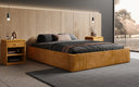 Lit rembourré design Base avec rangement sans tête de lit en Côtelé