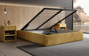 Lit rembourré design Base avec rangement sans tête de lit en Côtelé